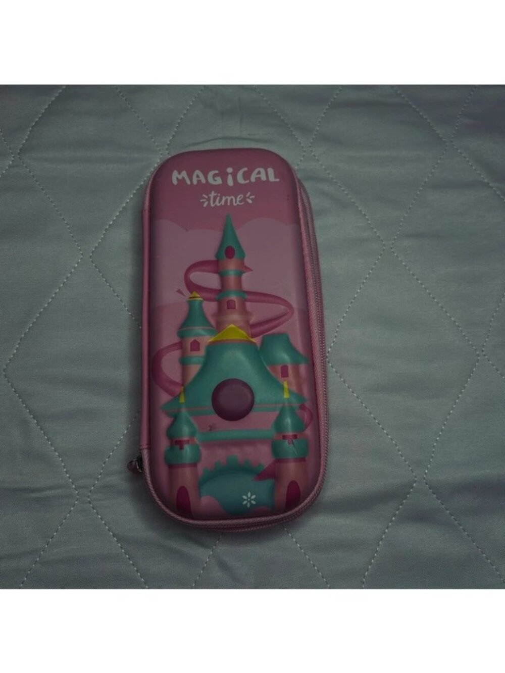Y2K Style Pink Magic Castle Hardtop School Pencil Box